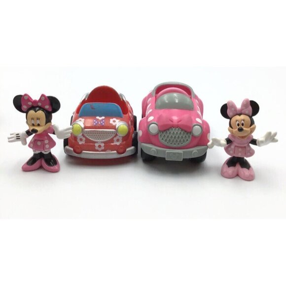 Disney Mickey Mouse Clubhouse Minnie Cars Pullback Spaceship Scooter Figures Lot - Picture 4 of 13